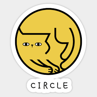 Cat in Circle Shape Sticker